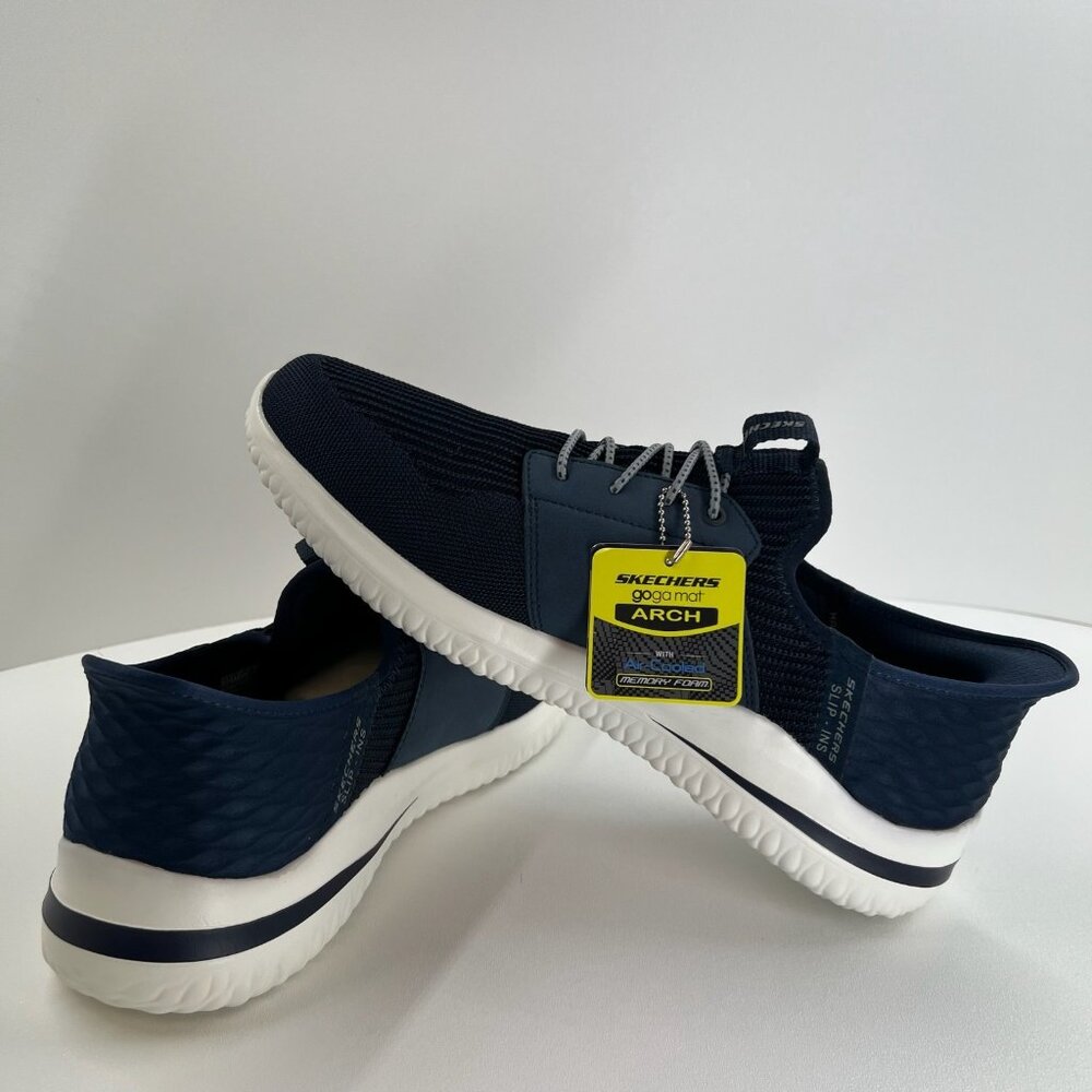 Skechers Slip-Ins Delson 3.0 Lavell Sneaker Mens 11.5 Memory Foam Knit Navy Blue - Picture 7 of 12